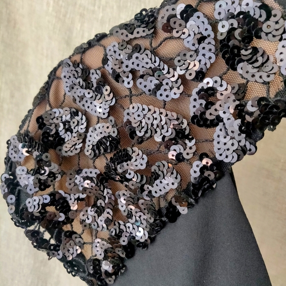 BCBGMaxAzria Sierra Blouse with Sequined Cap Sleeves - Picture 2 of 9